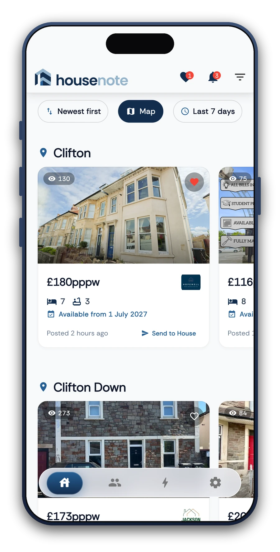 The Housenote home feed
